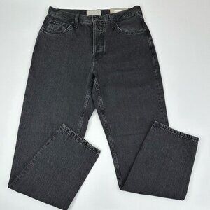Everlane The 90s Cheeky Jean Washed Black High Rise Straight Organic Cotton 30 R